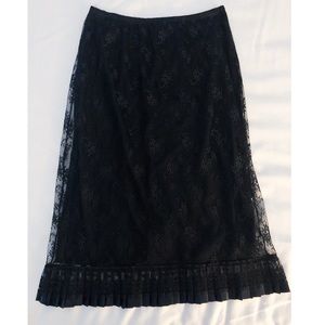 Hazel Designer Black Lace Skirt Satin Ribbon